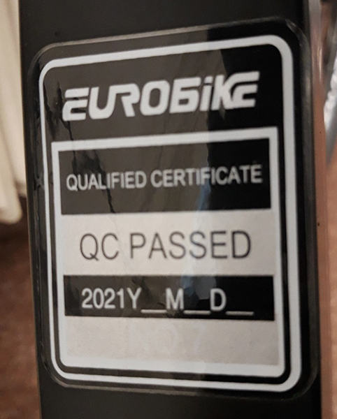EUROBIKE product from a safety notice (picture 2 of 2)